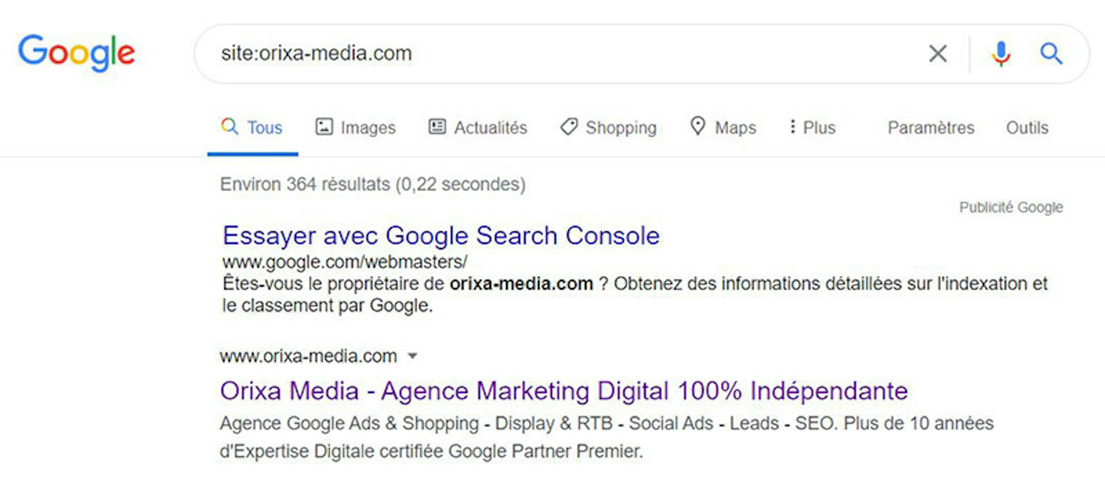 commande site: dans google