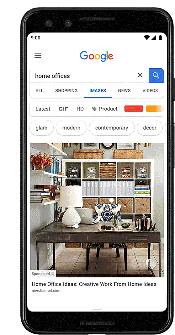 Image Google avec produits sponsorisés et prix affichés