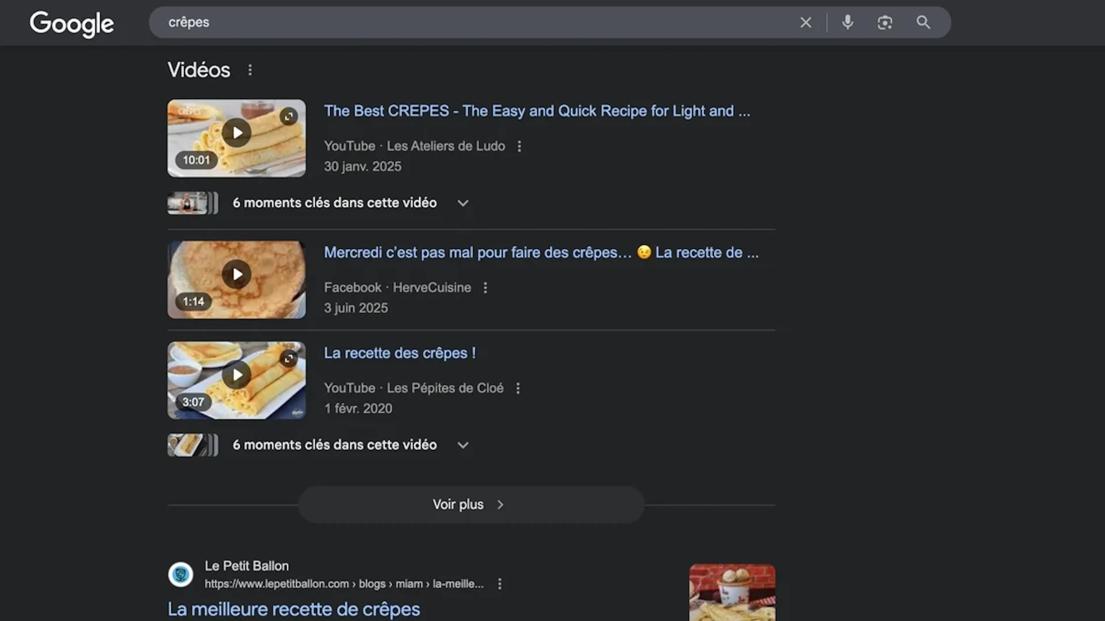 Google carrousel vidéo