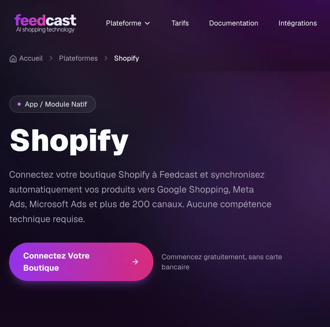 Vue sur le site Feedcast