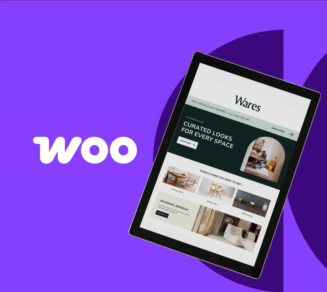 Écran boutique e-commerce et logo WooCommerce