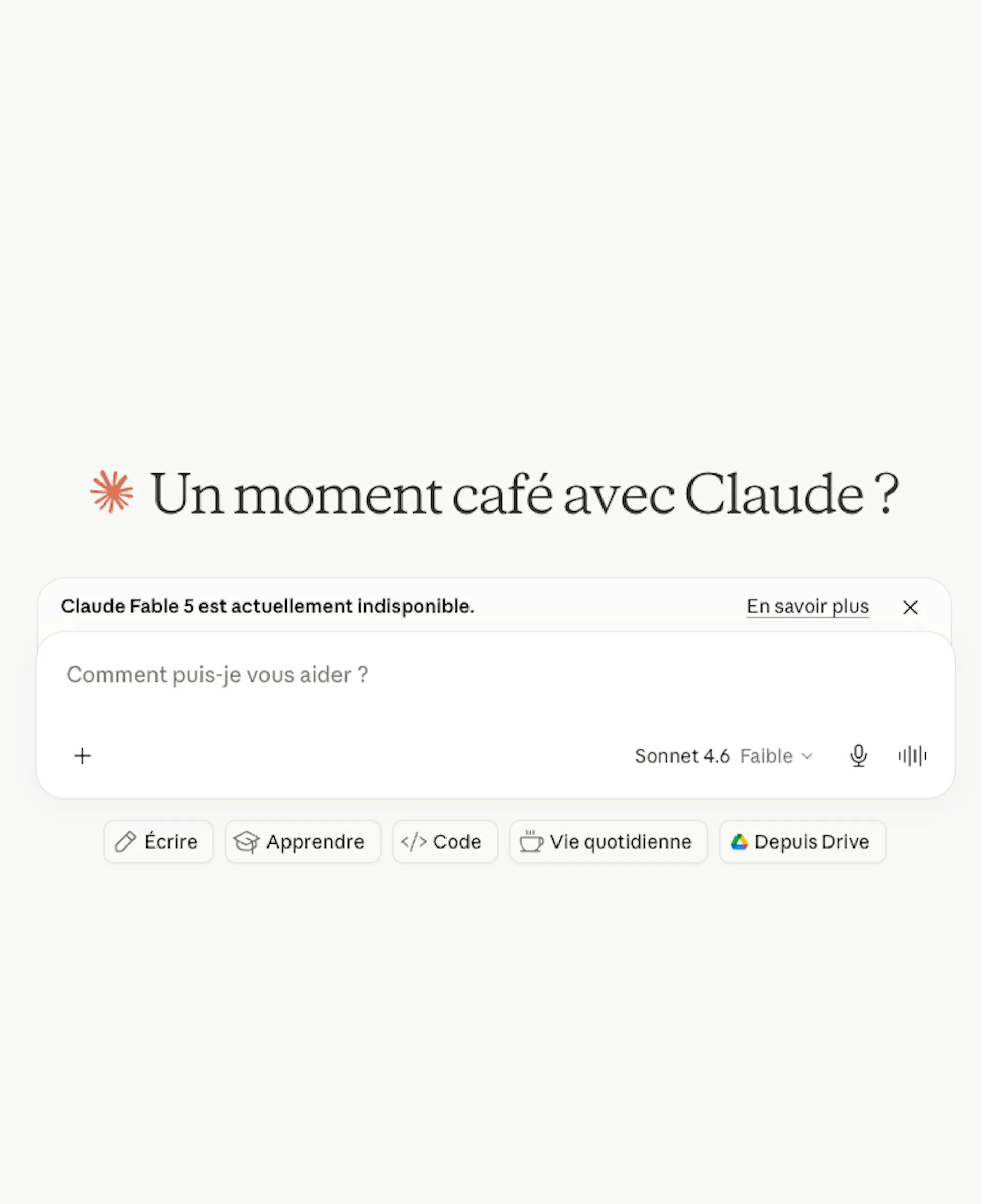 Interface Claude