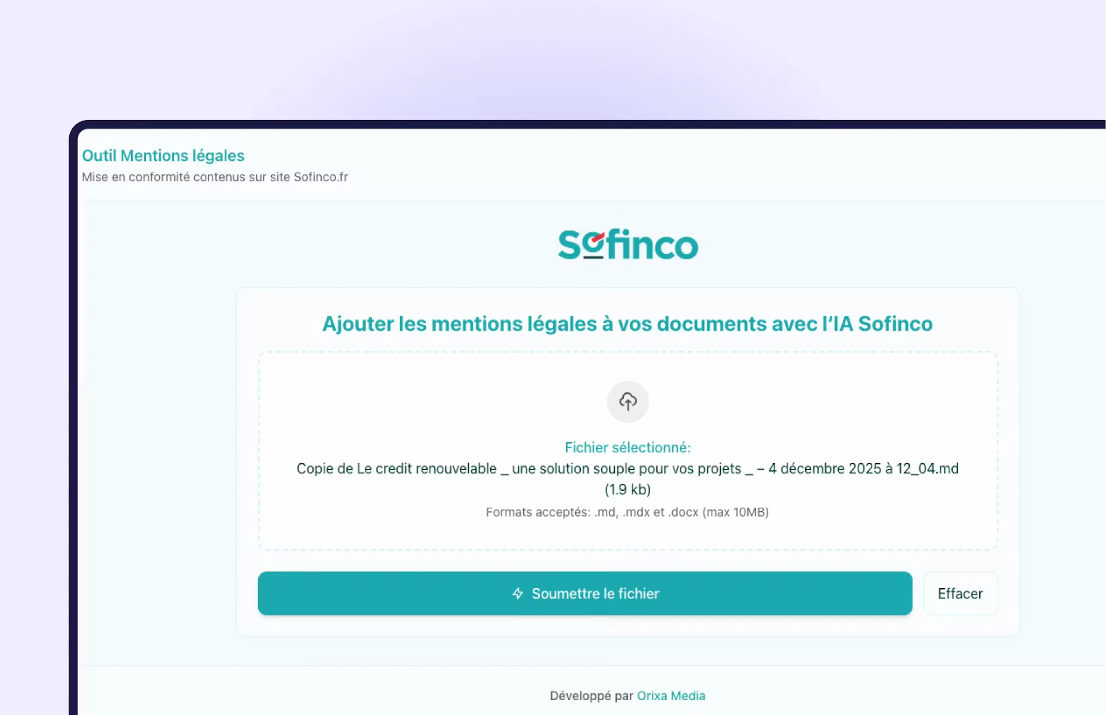 Plateforme de la technologie Comply AI