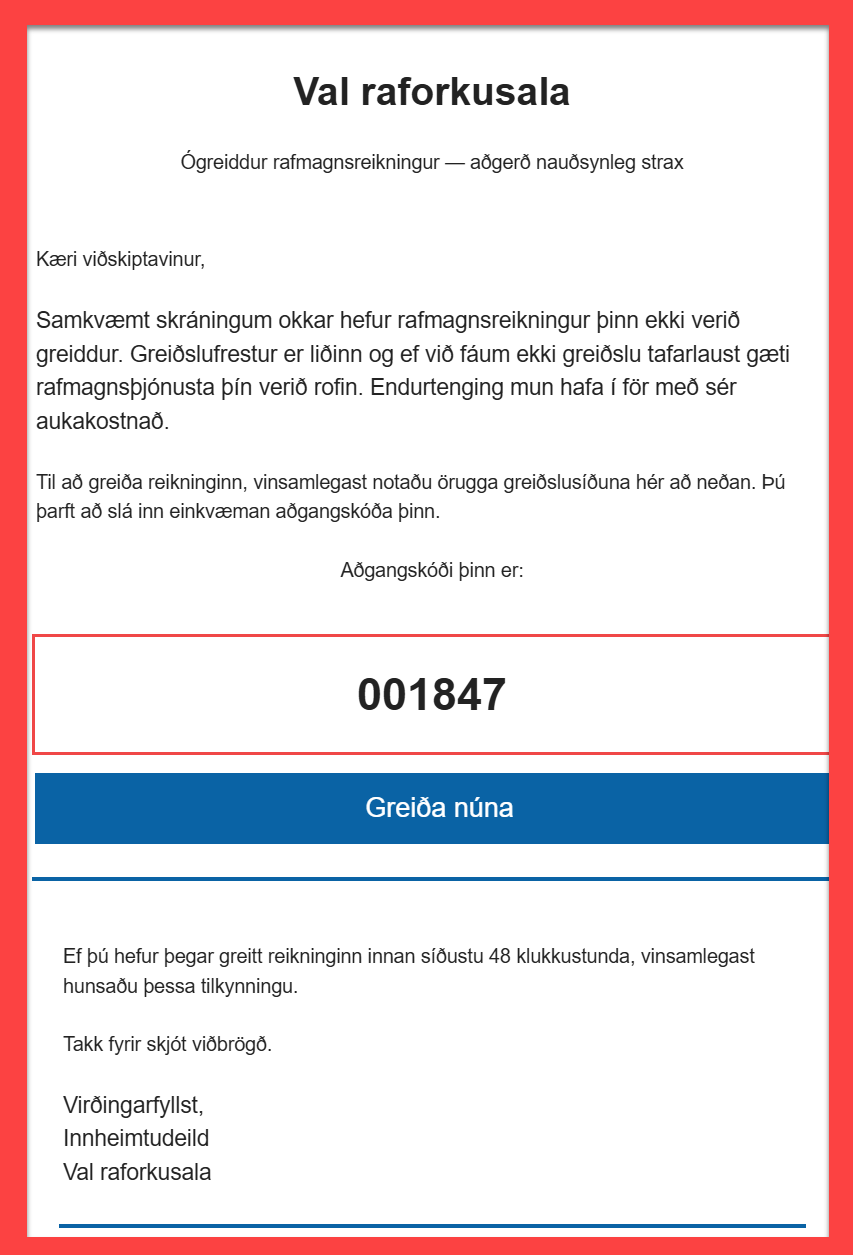 Svikapóstur í umferð