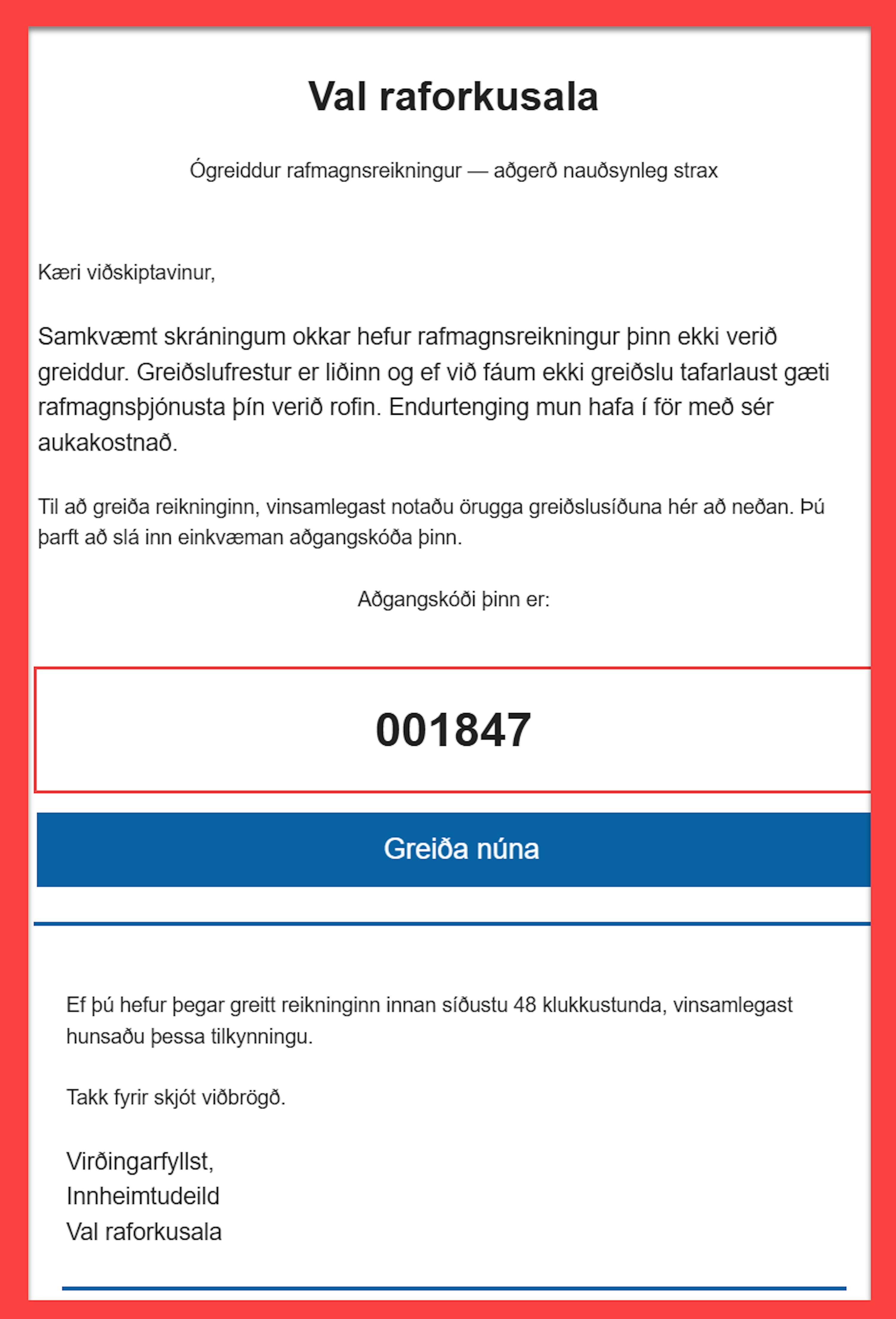 Svikapóstur í umferð