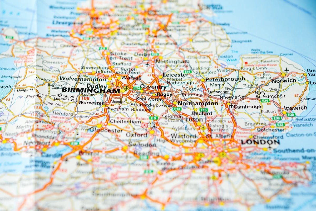 Carte routiere du Royaume-Uni