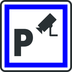Panneau d'indication de zone de parking placee sous video-surveillance