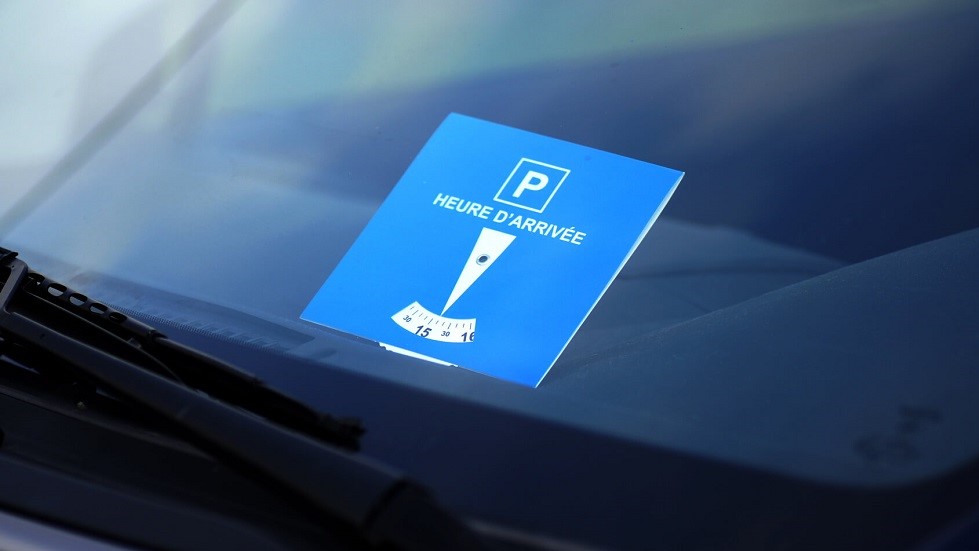 Disque Parking Disque Bleu de stationnement Disque stationnement Automatique 02 pièces - avec Puce+Couteau profilé com-four® 2X Disque de stationnement 