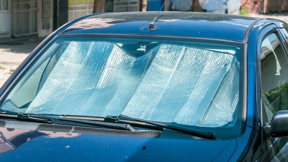 Volwco Pare-Soleil de Voiture r/étractable Automatique Pare-Brise Avant de Voiture Style Accord/éon Aluminium Aluminium Aluminium Voiture Pare-Soleil Voiture pour Voiture Compacte 65 cm