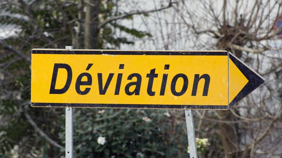 Panneau d'indication temporaire de déviation