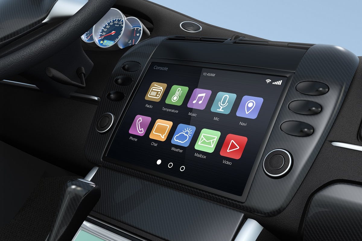 Ecran tactile sur le tableau de bord d une voiture