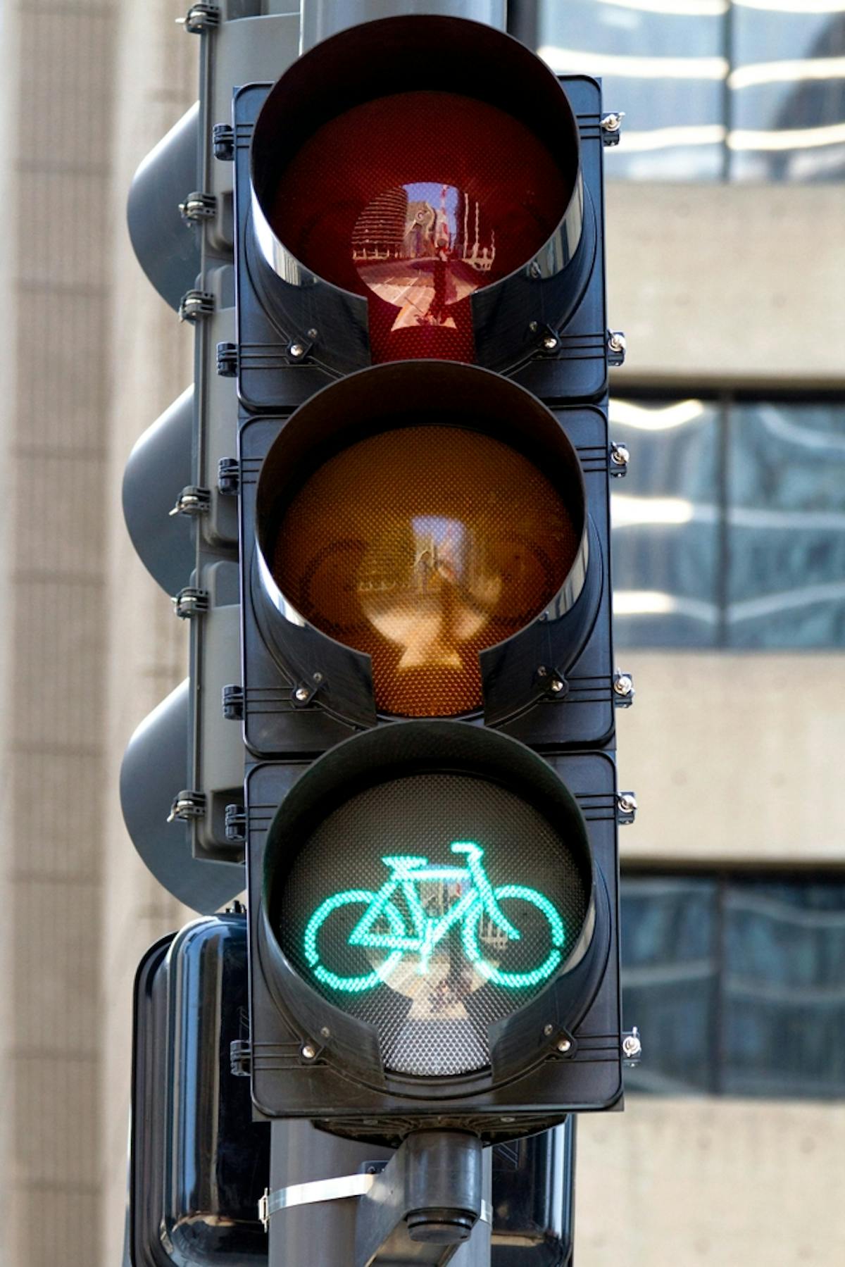 Feu mixte cycliste piétons