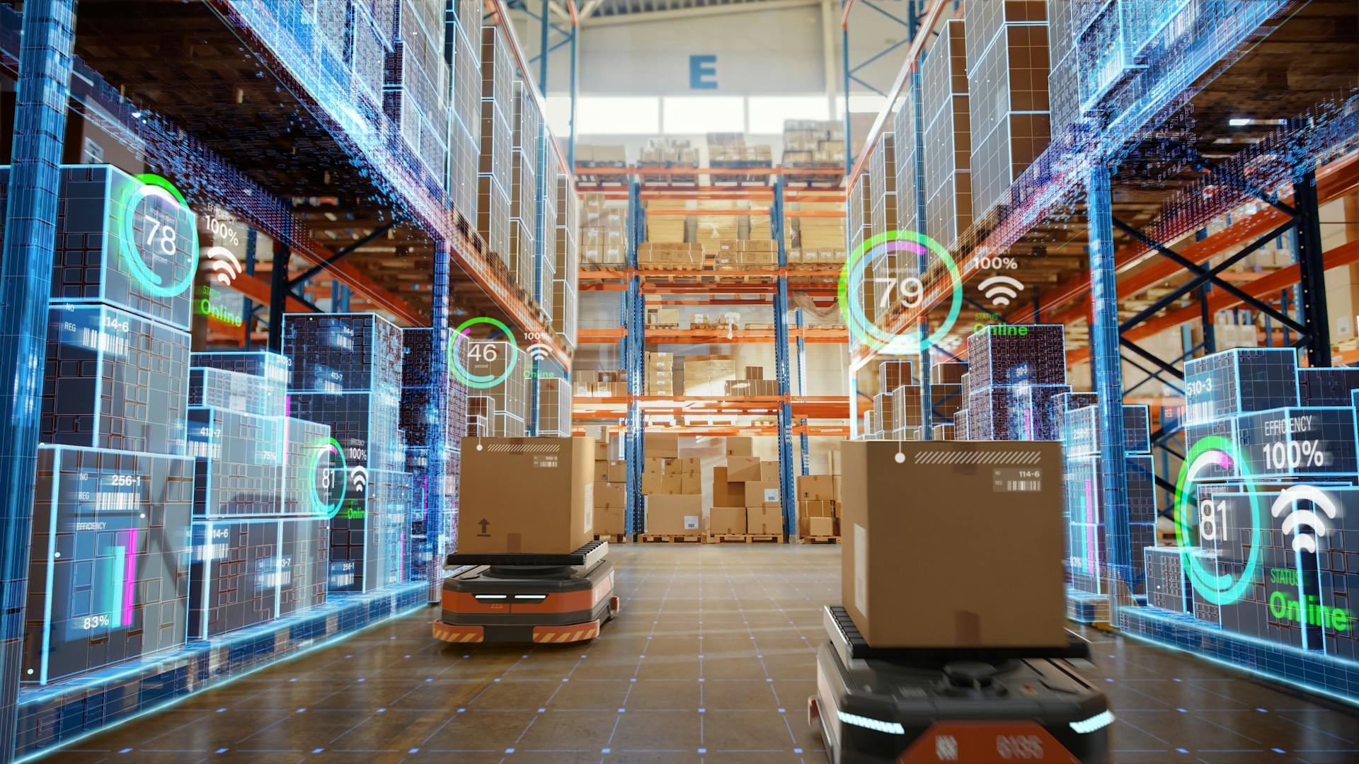  An image depicting modern technology used in supply chain management