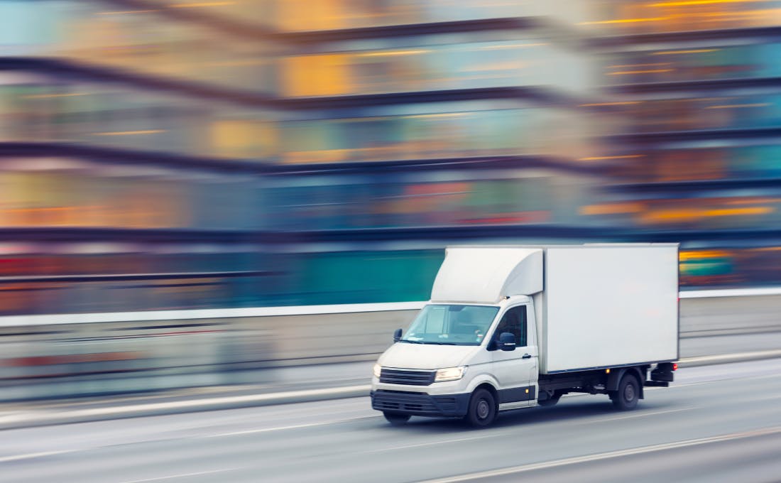 Foodservice Distribution Truck in the city