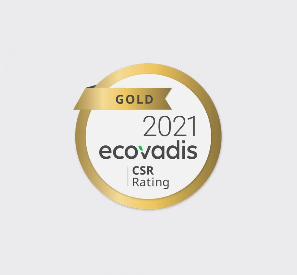 Picture of golden EcoVadis medal for ORTEC