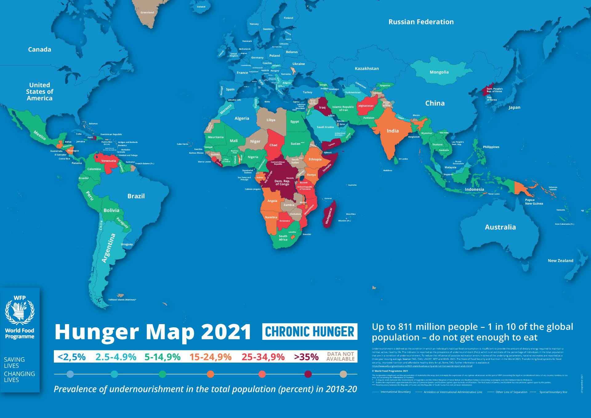 World Hunger Map 2021 © World Food Programme