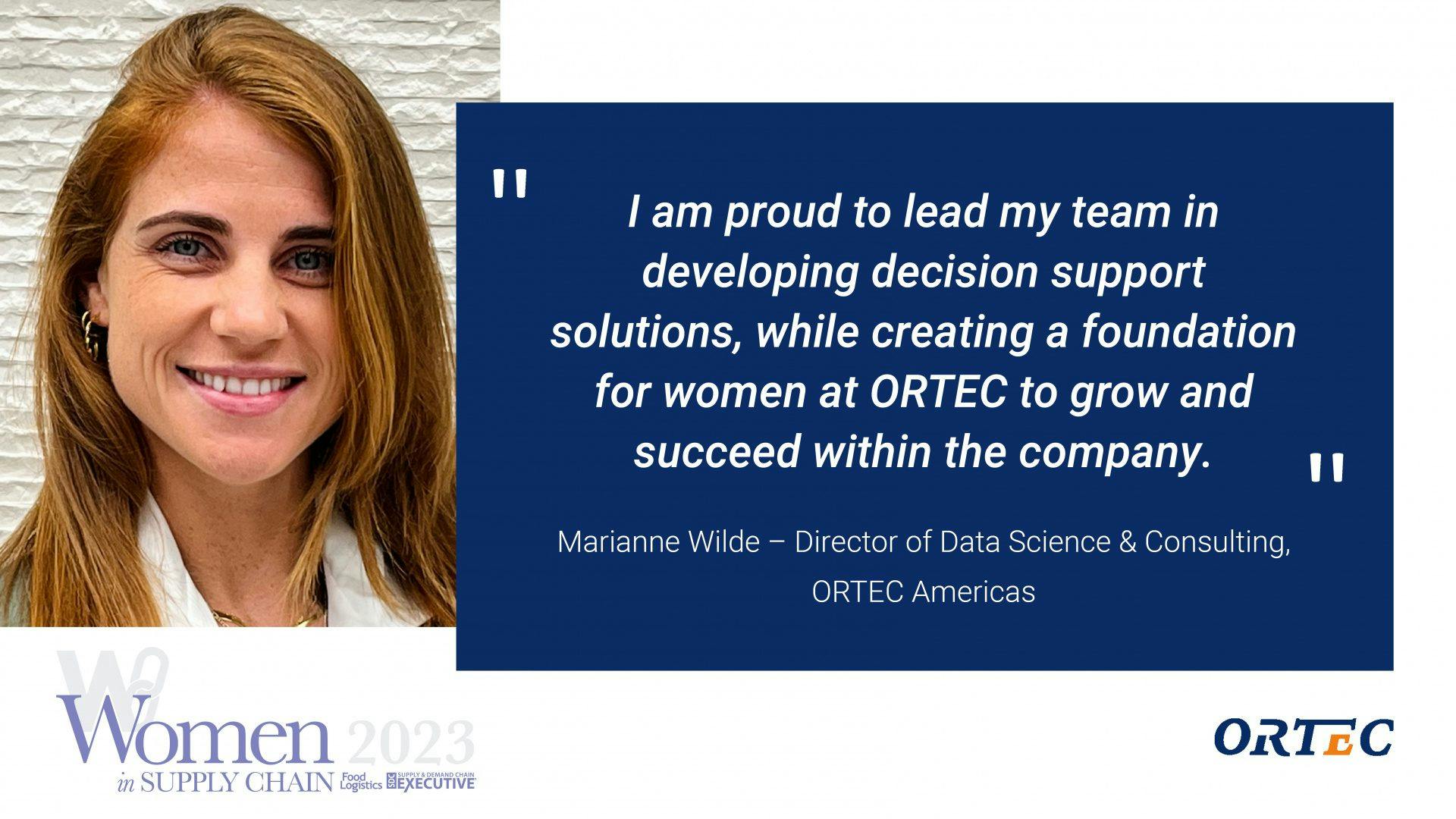 ORTEC’s Marianne Wilde Named Recipient of 2023 Women in Supply Chain Award