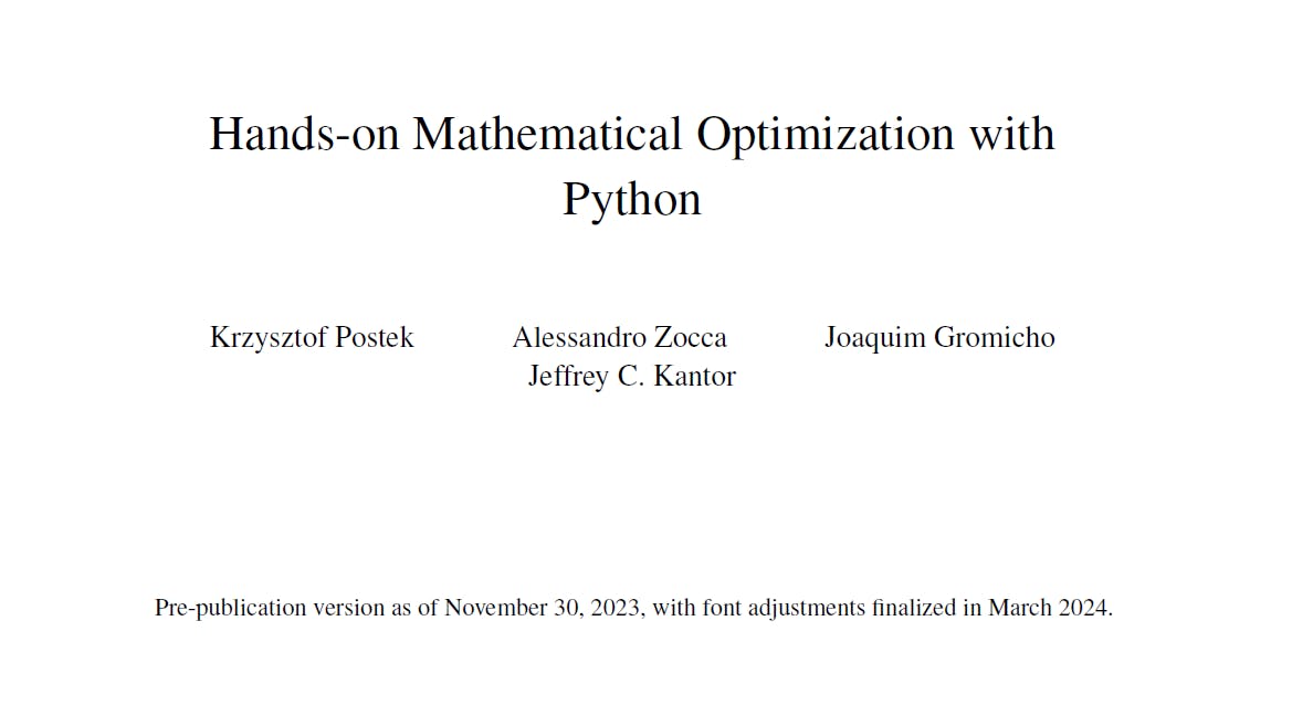 Mathematical optimization with Python