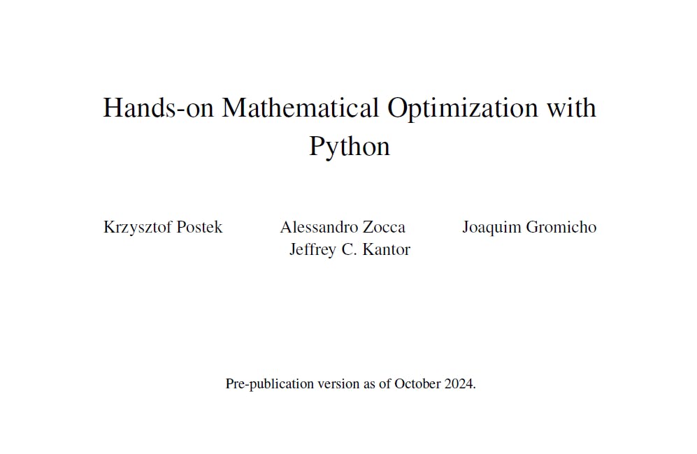 Mathematical Optimization with Python