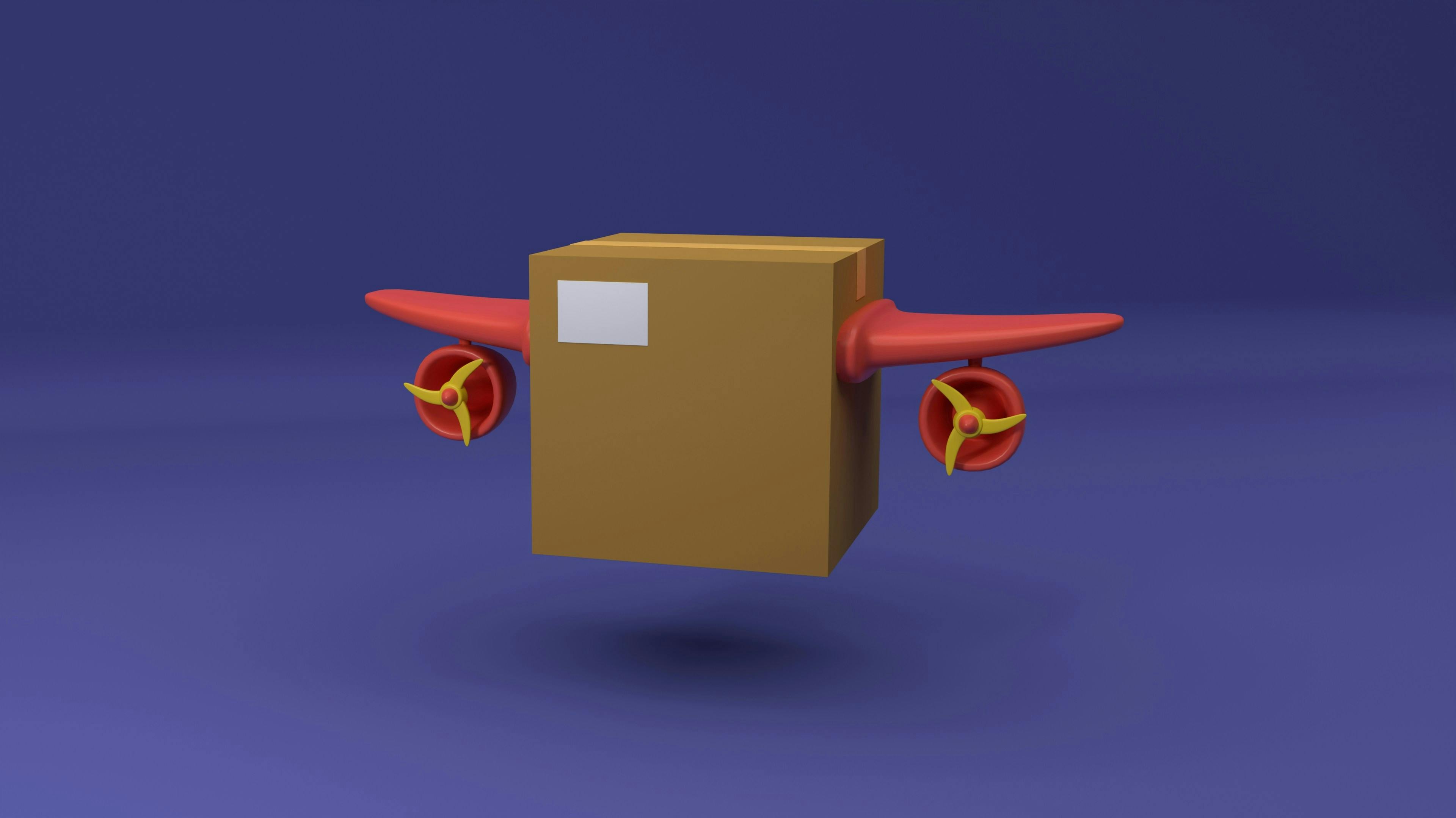Whimsical Drone delivery parcel