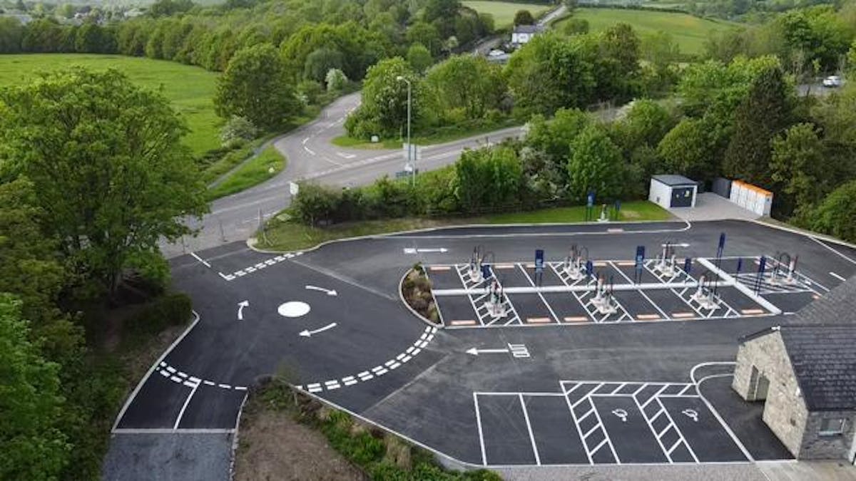 Drone photo of Osprey high power EV chargers