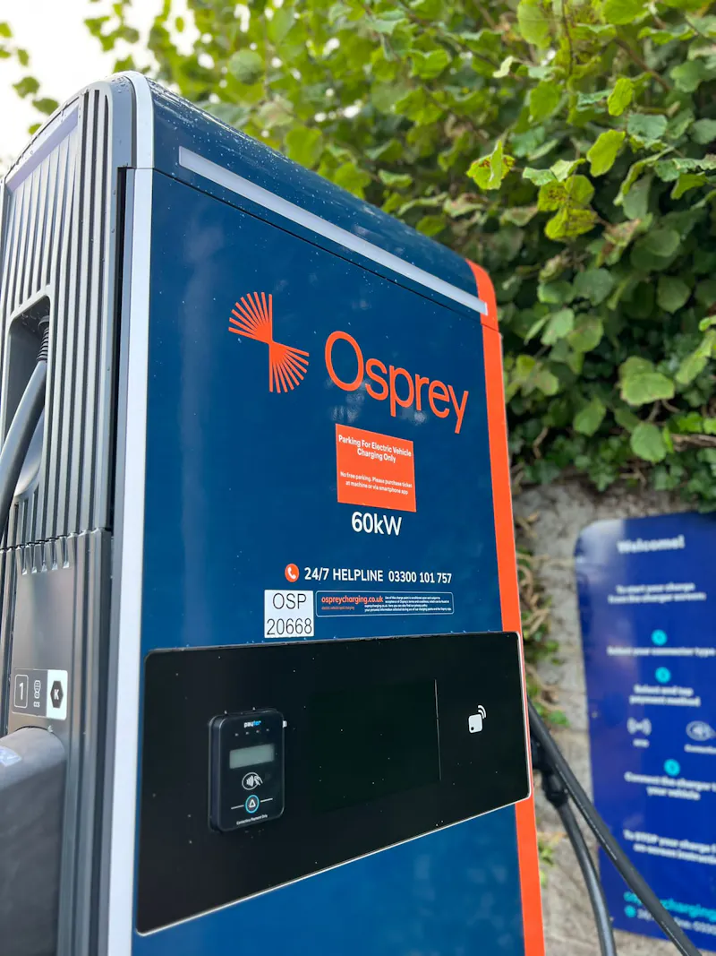 A 60kW Osprey rapid EV charging point