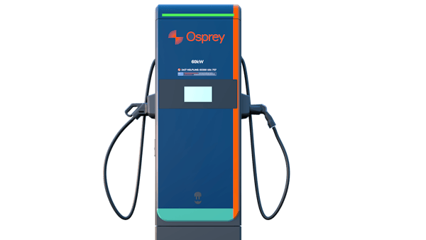 A computer-generated image of a 60kW Osprey EV charger