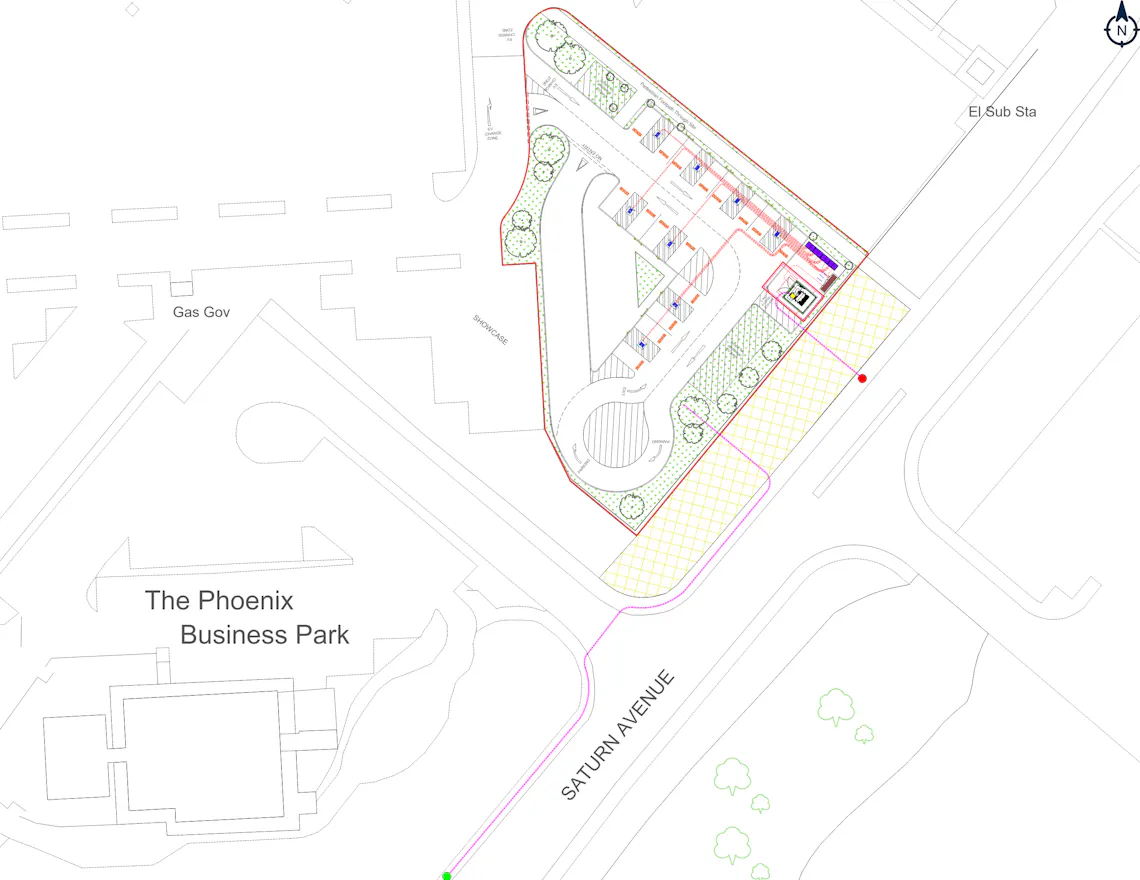 A drawing of the proposed site layout at Paisley.