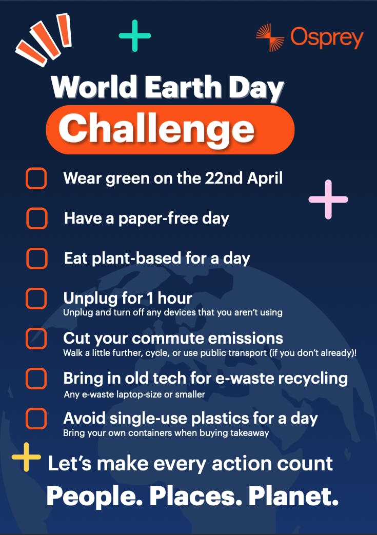 Osprey office Earth day challenge