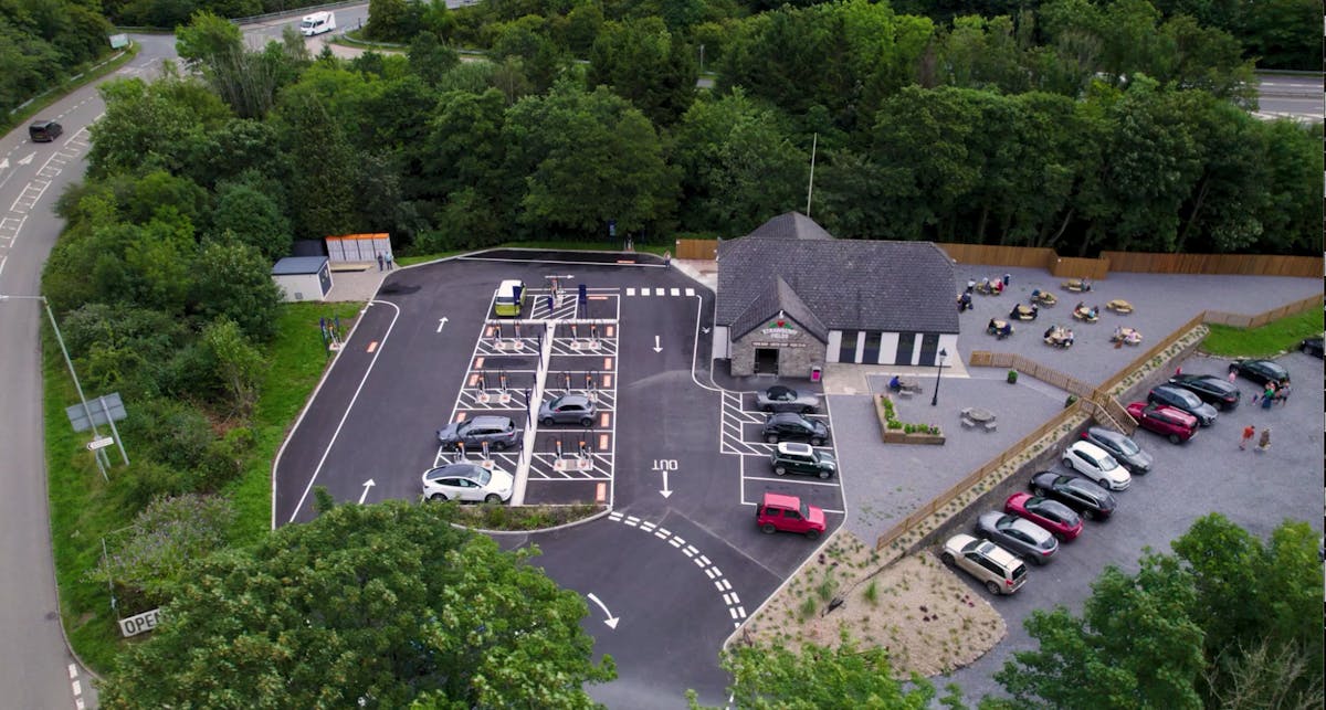 Osprey’s 16-charger ultra-rapid EV charging hub at Buckfastleigh on the Devon Expressway