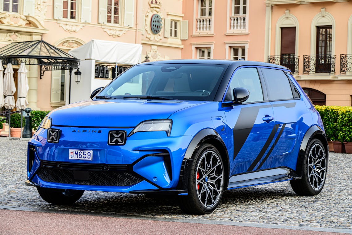 Bright blue Alpine A290 EV