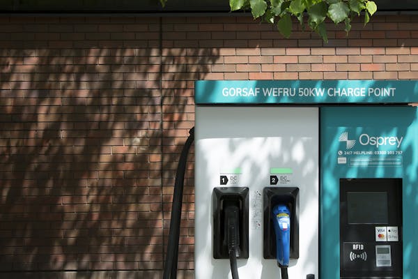 A Cardiff Council branded 50kW Osprey charging station