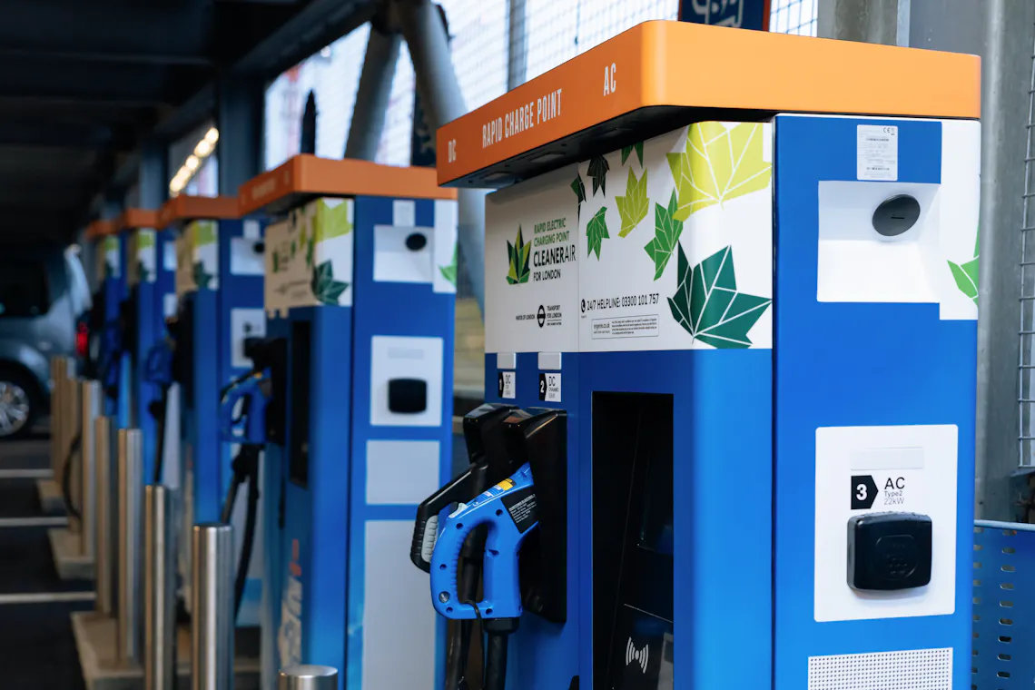 Six Osprey rapid chargers in a row
