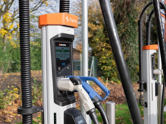 150kW charging points at an Osprey EV charging station