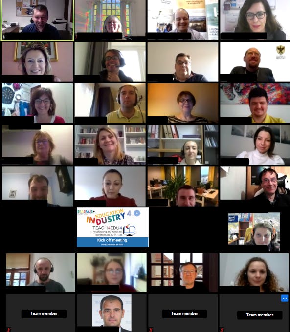 Image of virtual meeting from the TEACH4EDU4 project team