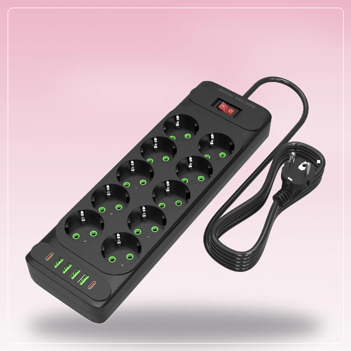 Multiprise 10 prises + 6 ports USB