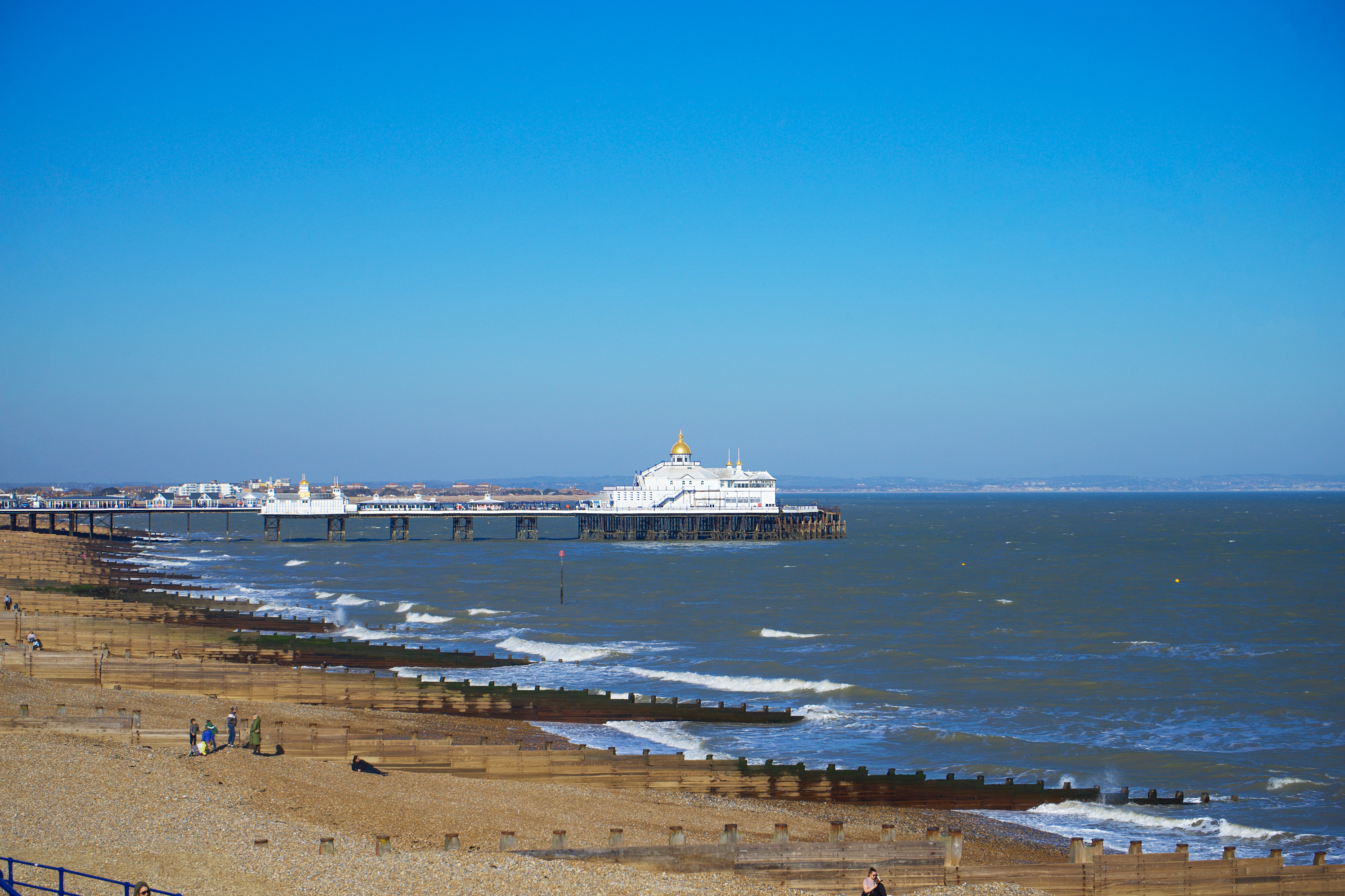 Photograph of the beach and sea at Eastbourne