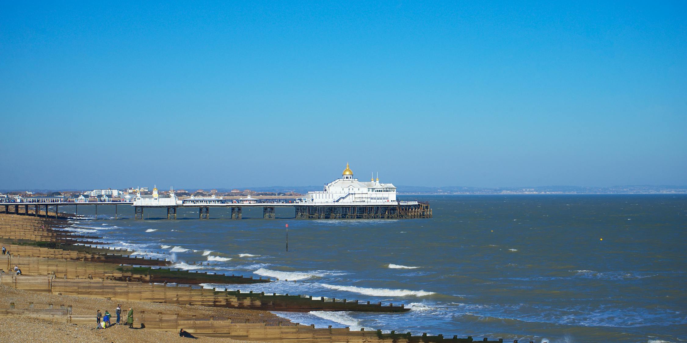 Photograph of the beach and sea at Eastbourne