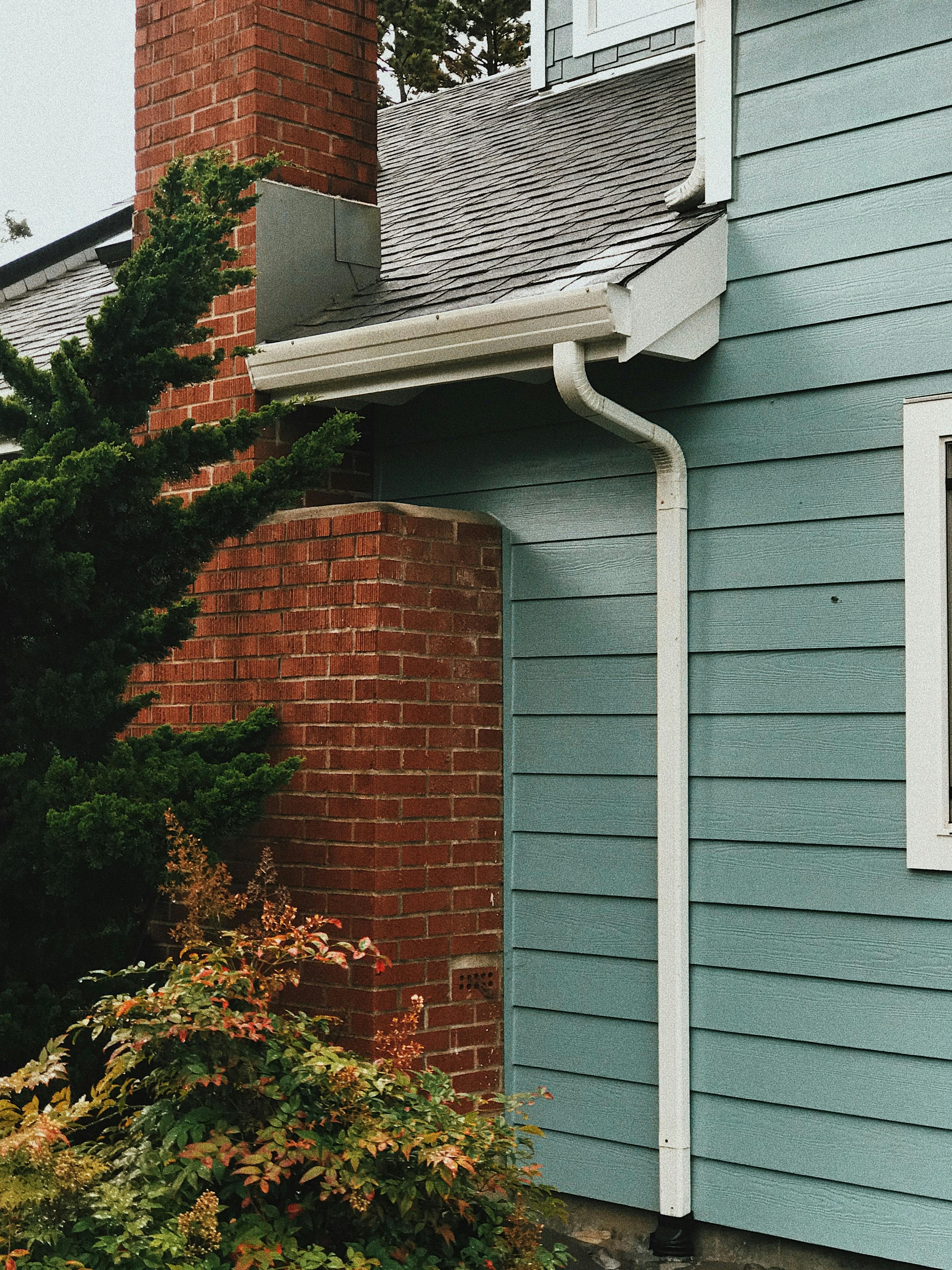 house with white guttering