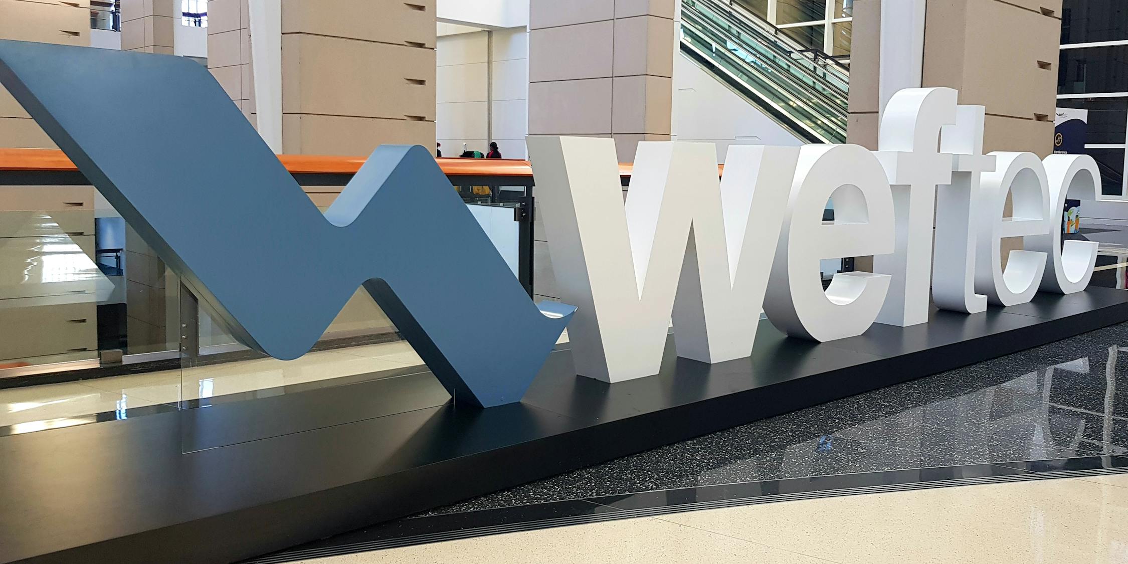 Photograph of the WEFTEC sign