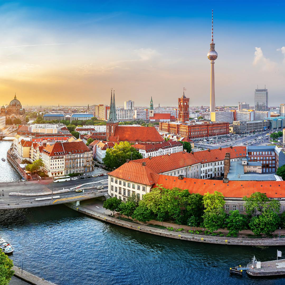 An aerial shot of berlin