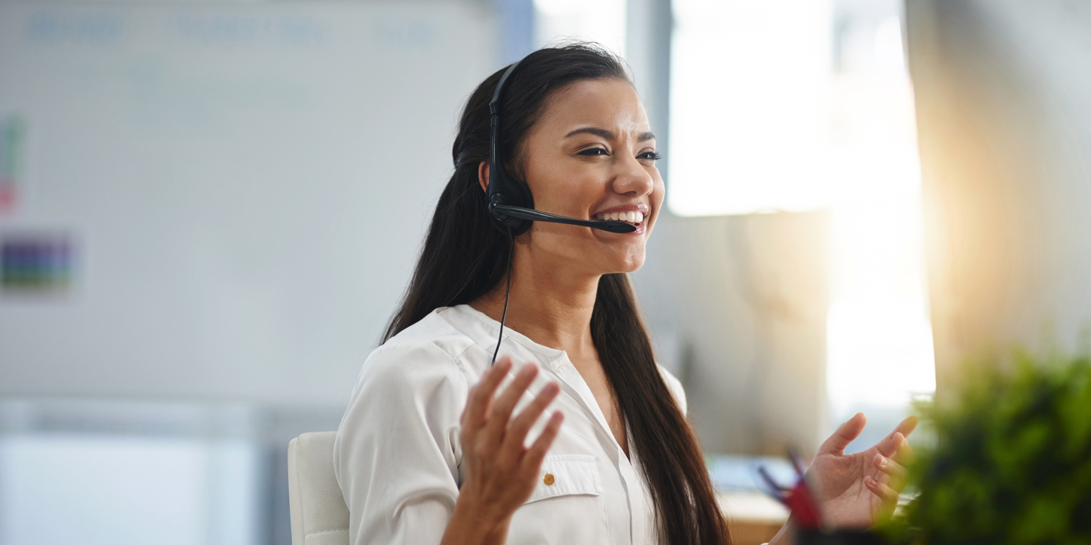 Someone on a headset talking to someone