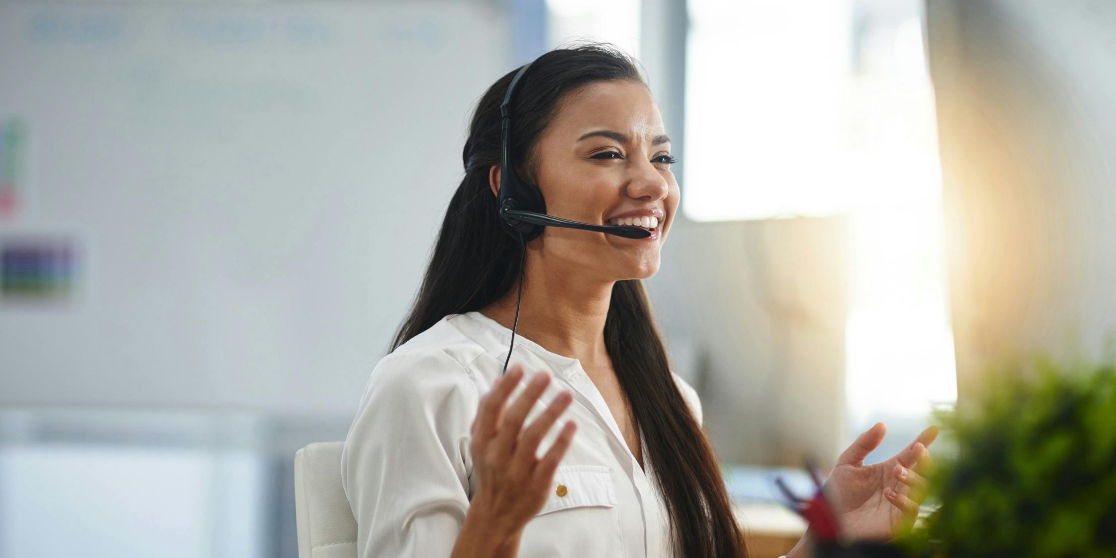 Someone on a headset talking to someone