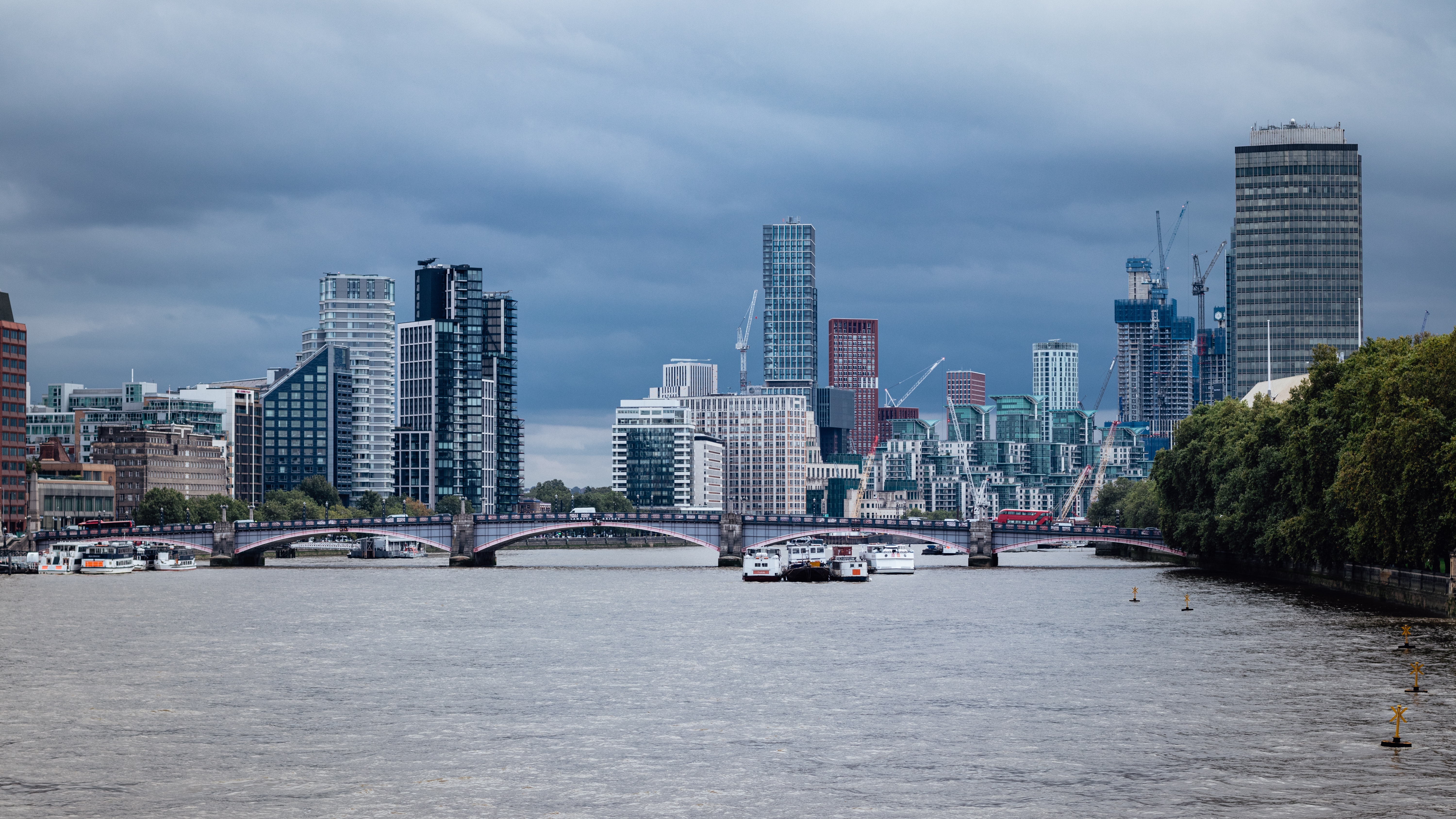 Photograph of the London skyline from the River Thames