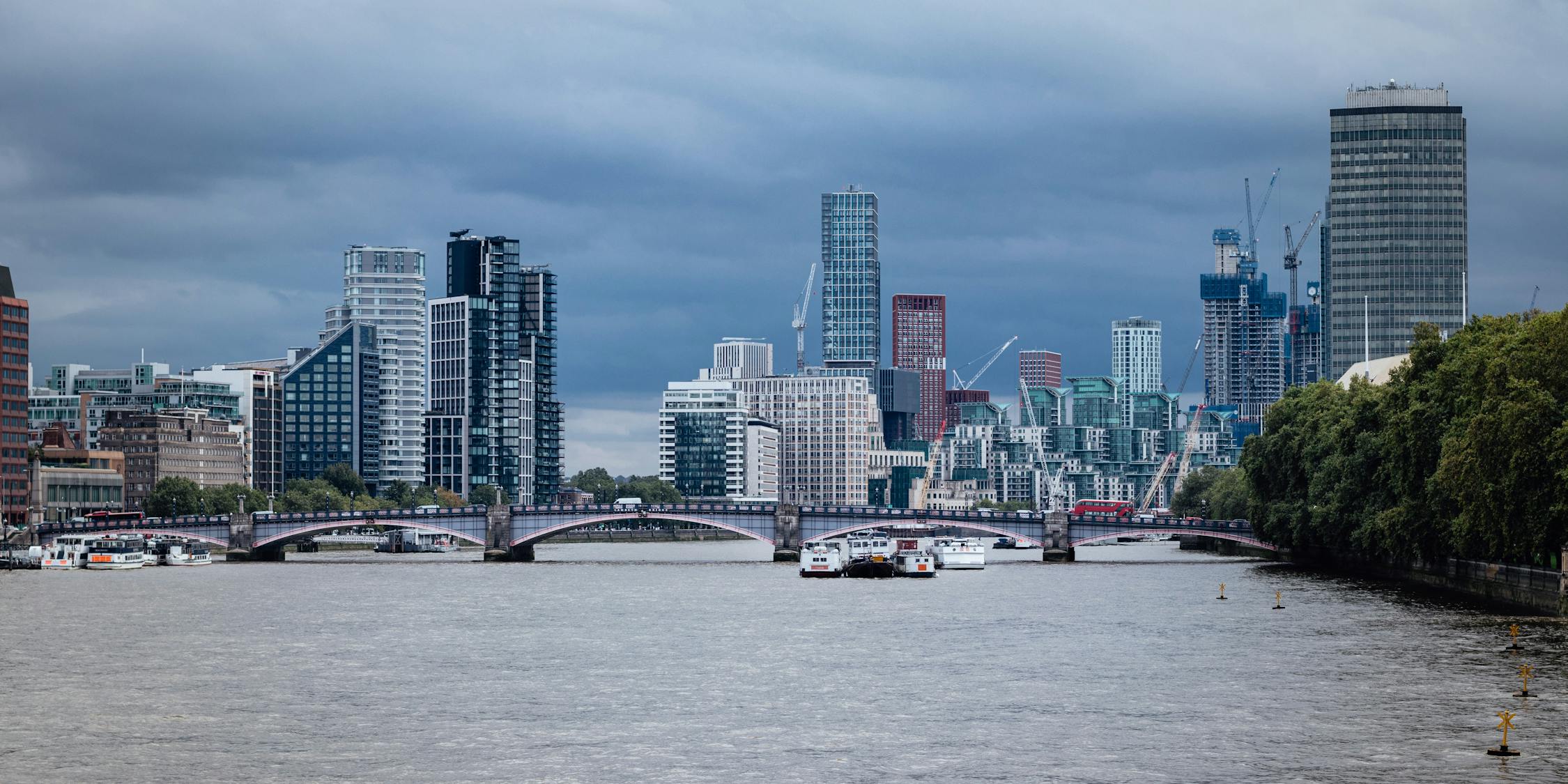 Photograph of the London skyline from the River Thames