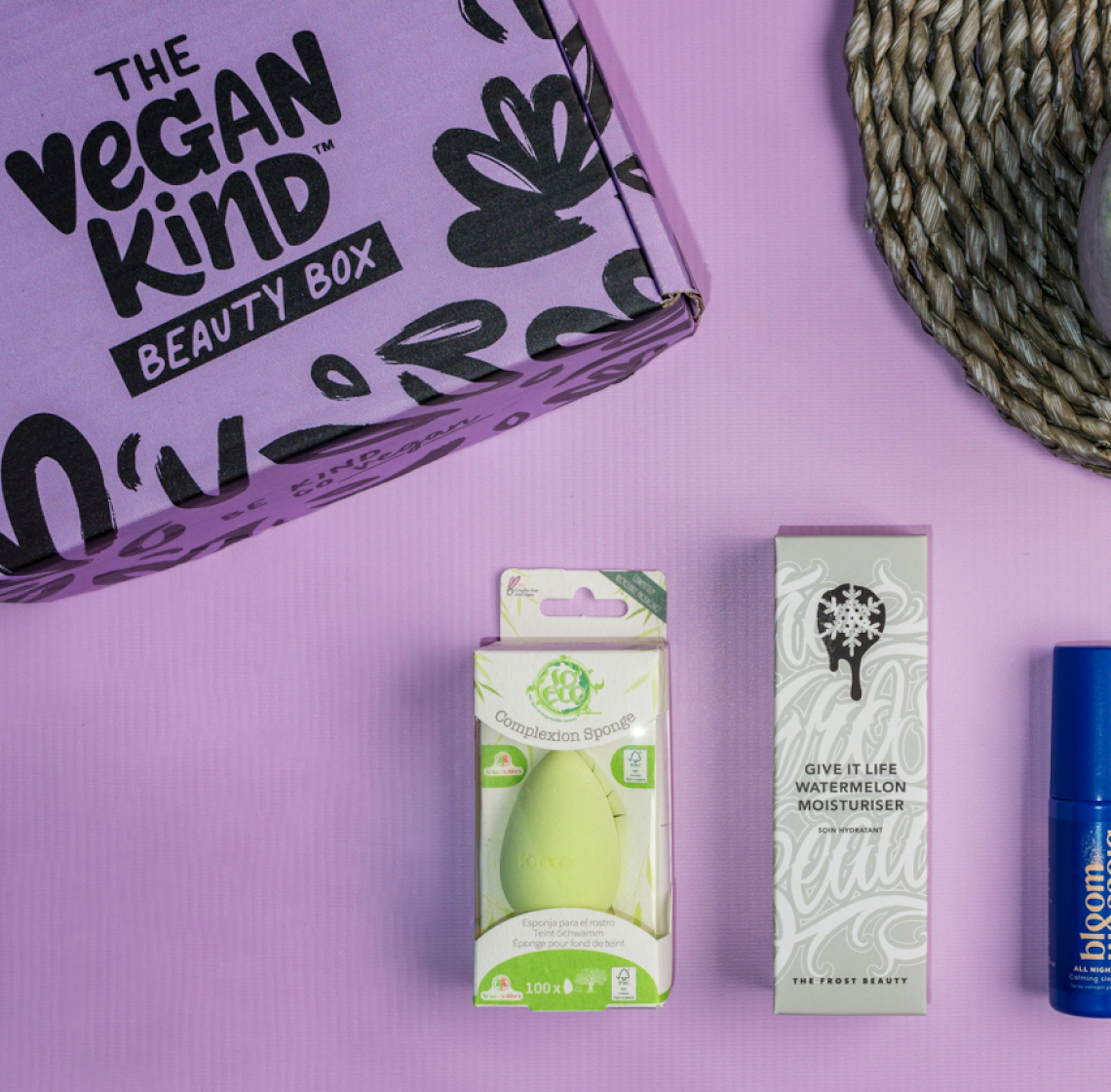 Veganistische beautybox-productfoto