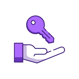 Hand with key floating above