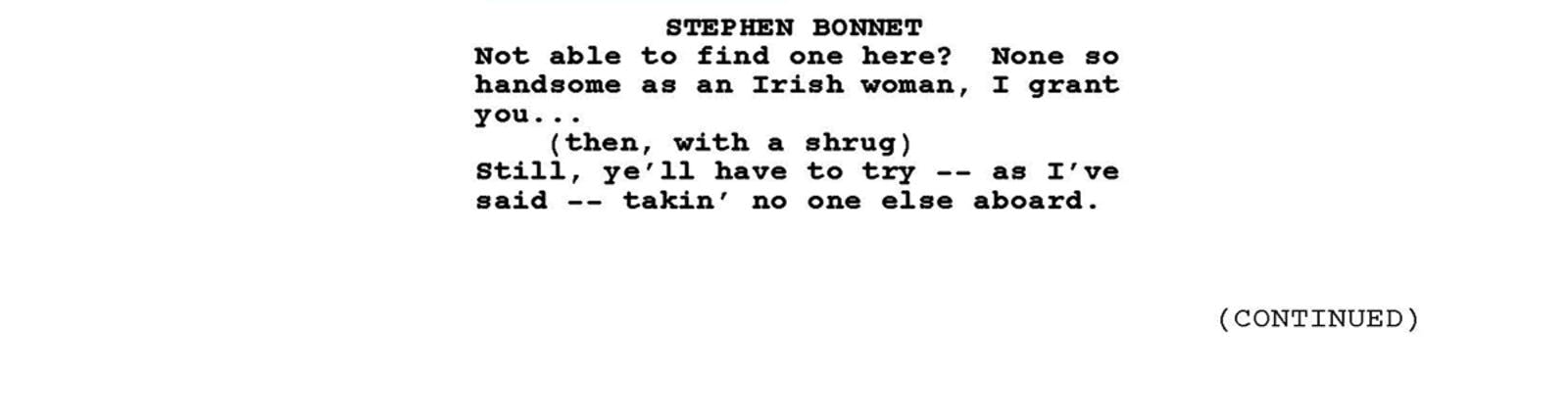 Part of the outlander script