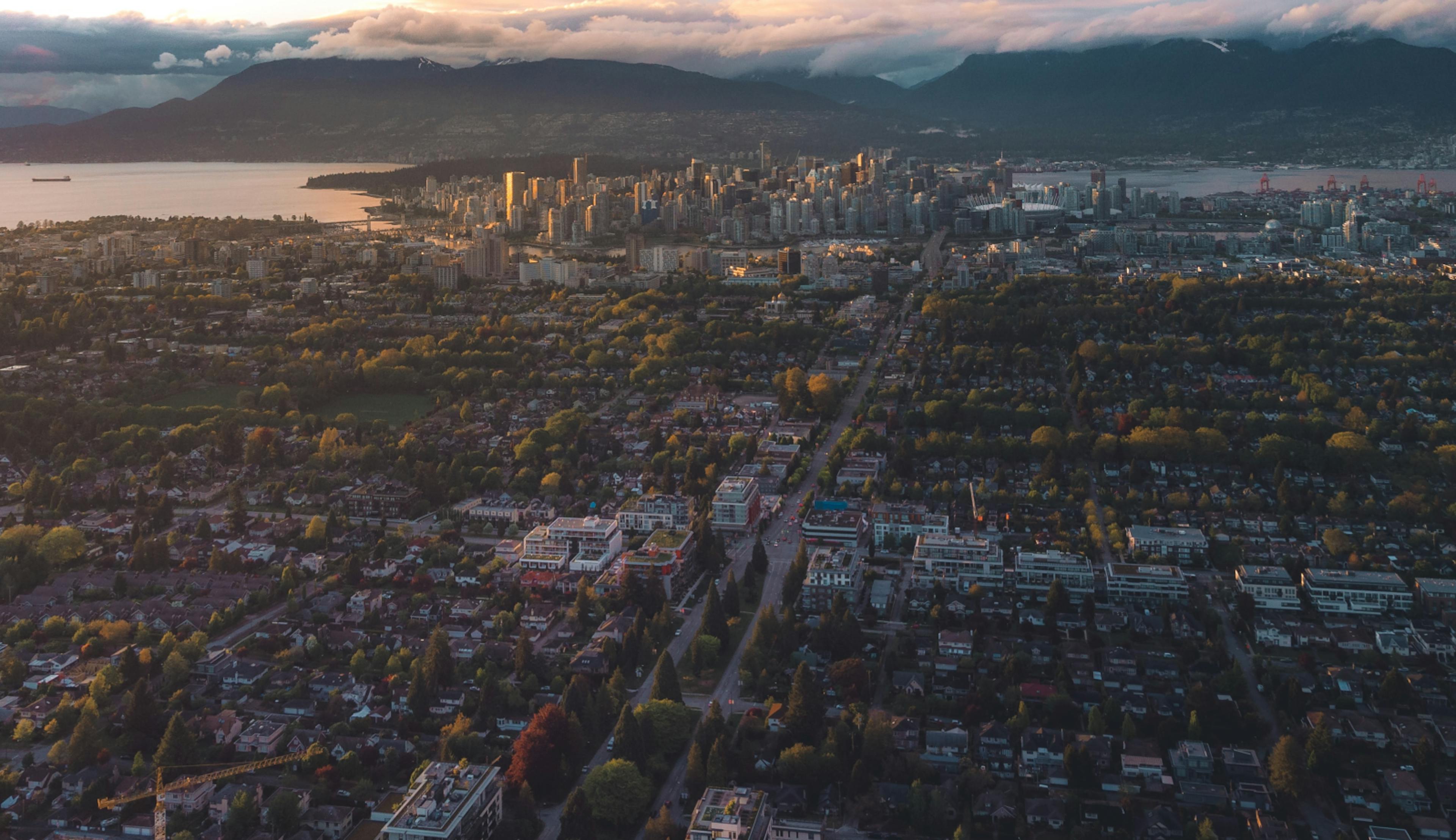 Arial shot of Vancouver, B.C