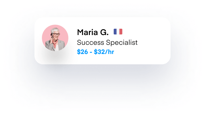 Contractor card for "Maria G.," a French "success specialist."
